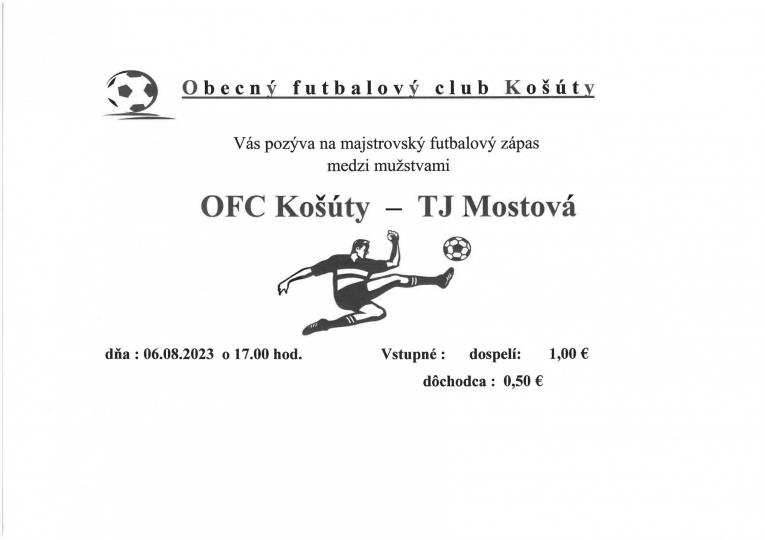 Majstrovský futbalový zápas 06.08.2023