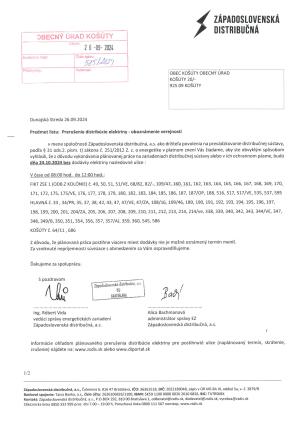 Prerušenie distribúcie elektriny